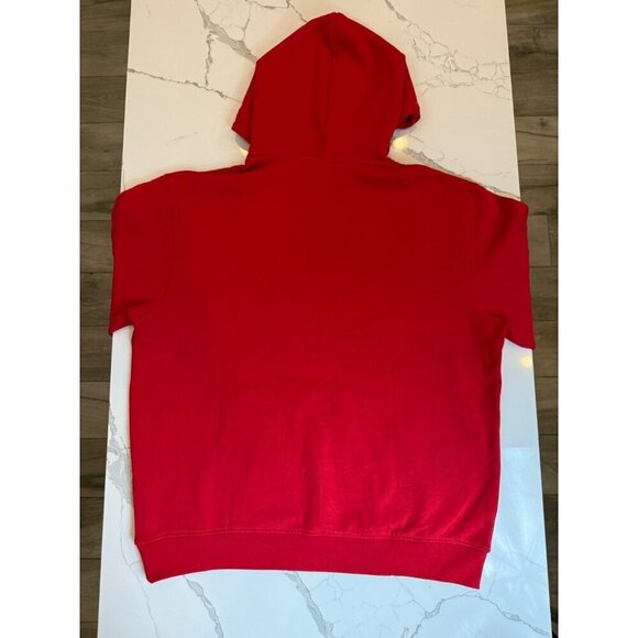 The Kooples Men's Red Cotton‎ Fleece Hoodie XL Logo Patch & Kangaroo Pocket - Picture 8 of 12
